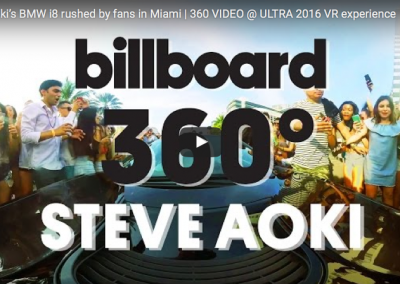 Steve Aoki’s BMW i8 rushed by fans in Miami | 360 VIDEO @ ULTRA 2016 VR experience